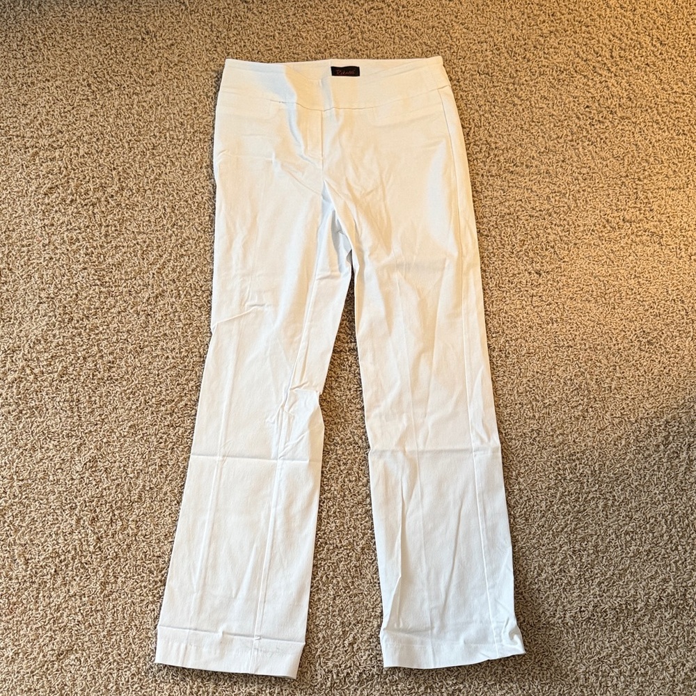 Elegant White Women's Trousers Size 10